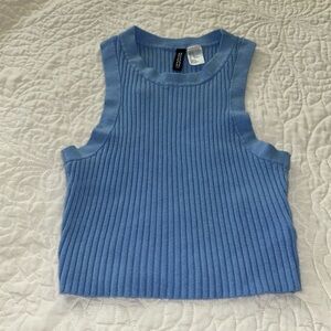 Baby Blue Cropped Halter Top H&M